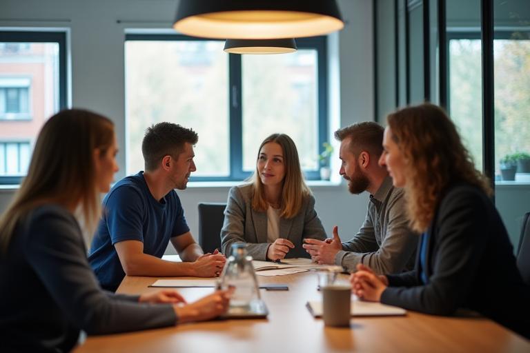 Het VermogenWijzer team in overleg aan tafel